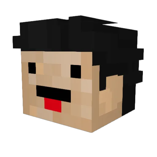 Noellosaurus Minecraft avatar head, 3D render