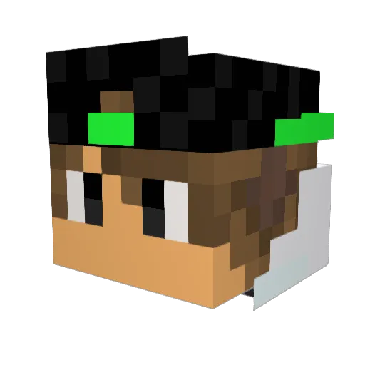 Noelmast Minecraft avatar head, 3D render