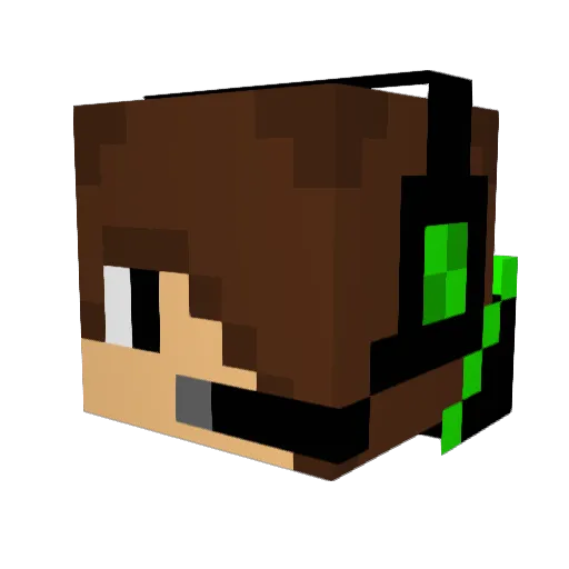 Noelroboter Minecraft avatar head, 3D render