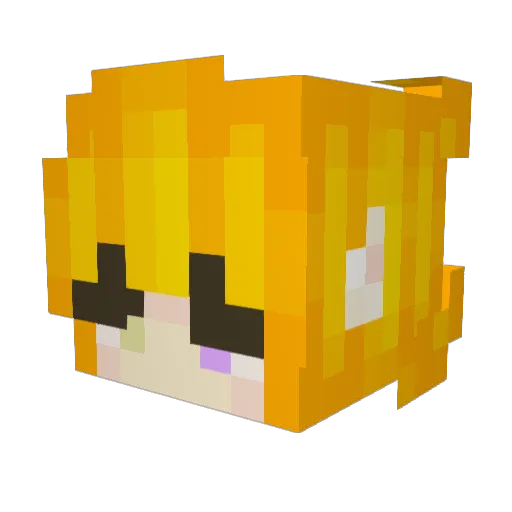 Noelysx Minecraft avatar head, 3D render