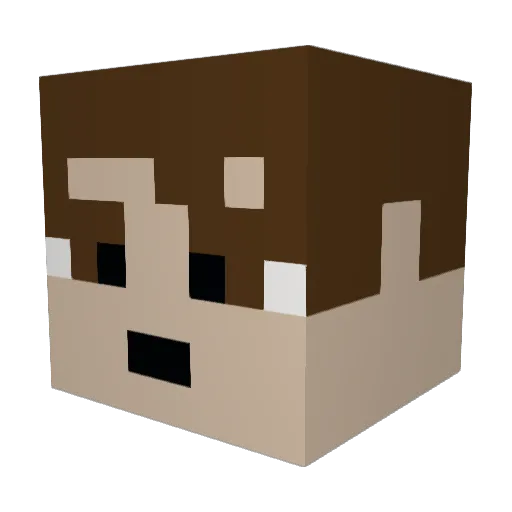 NoemMeBas Minecraft avatar head, 3D render