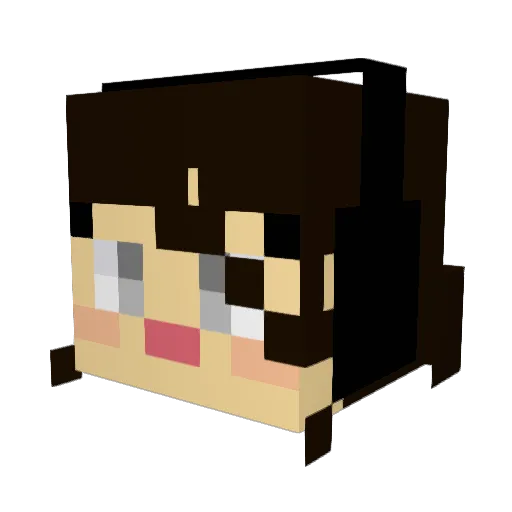 NoeruParisu Minecraft avatar head, 3D render