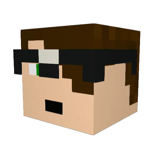Nofaxti Minecraft avatar head, 3D render