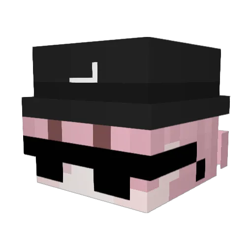 Noffen Minecraft avatar head, 3D render