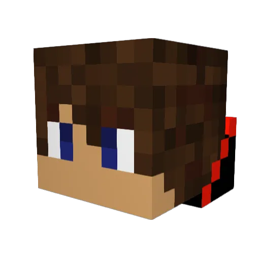 Nogaruk Minecraft avatar head, 3D render