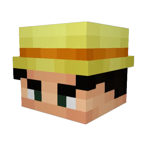 Nogged Minecraft avatar head, 3D render