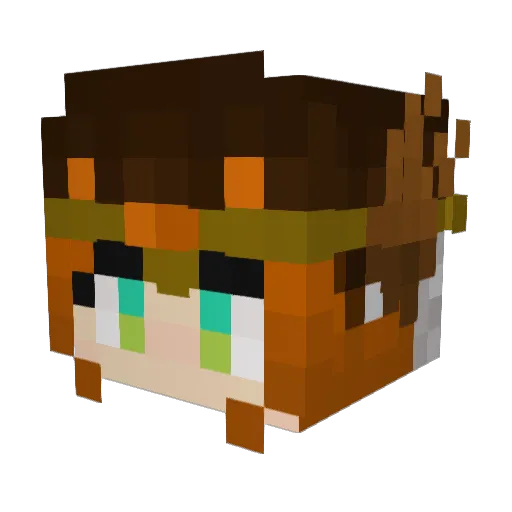 NogitsuneEnder Minecraft avatar head, 3D render