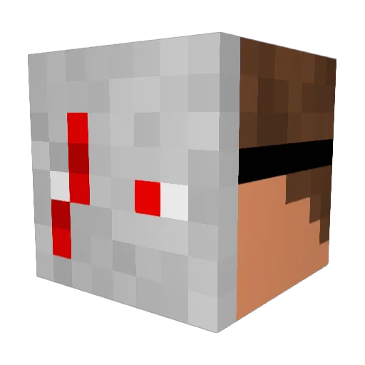 Nohcnat Minecraft avatar head, 3D render