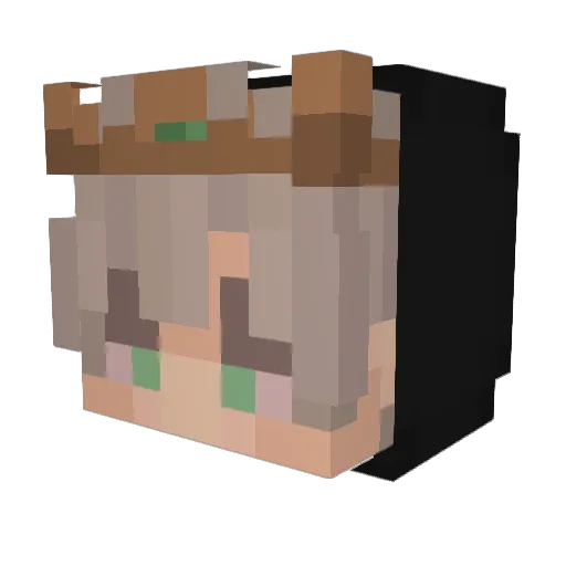 Noiki Minecraft avatar head, 3D render