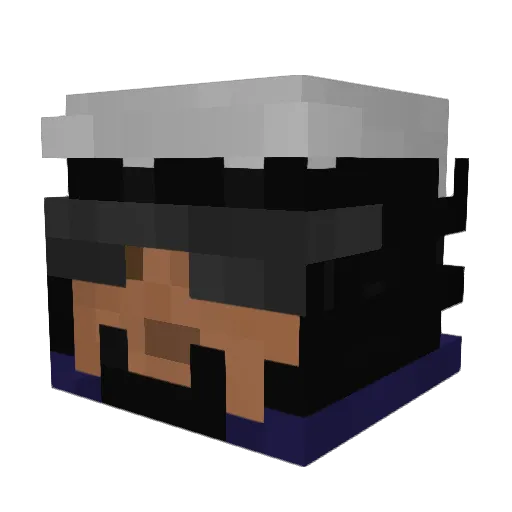 Noir02 Minecraft avatar head, 3D render