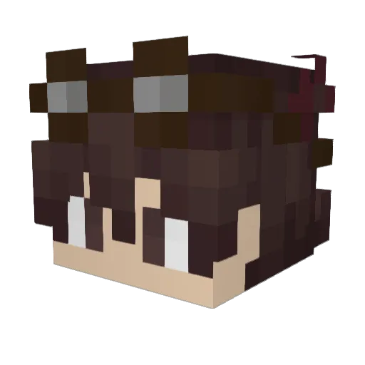 NoirAngel Minecraft avatar head, 3D render