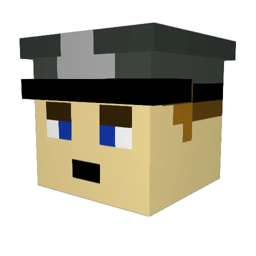 NoirAvecPapier Minecraft avatar head, 3D render