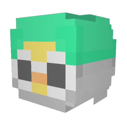 NoirBlu Minecraft avatar head, 3D render