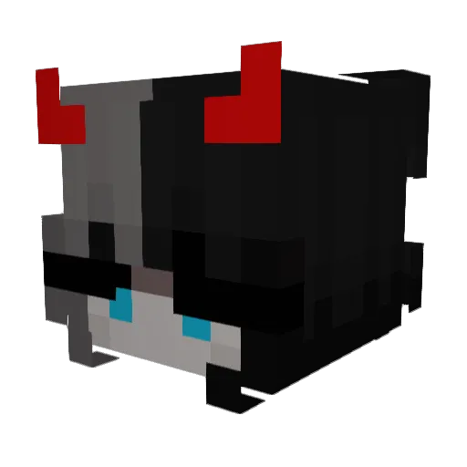 NoirCatX Minecraft avatar head, 3D render