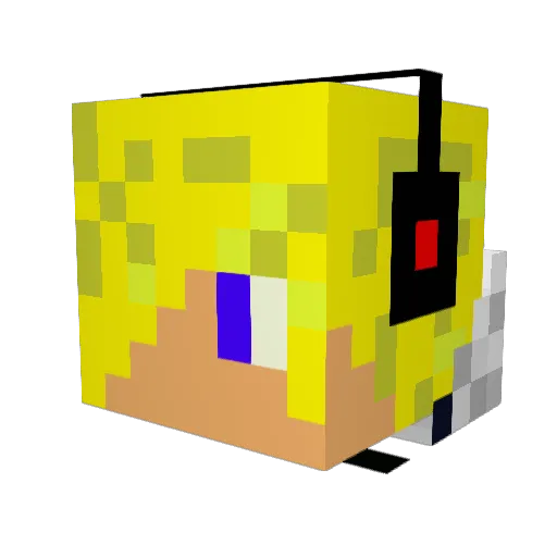 NoirFluo Minecraft avatar head, 3D render