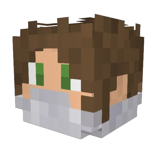 Noishe Minecraft avatar head, 3D render