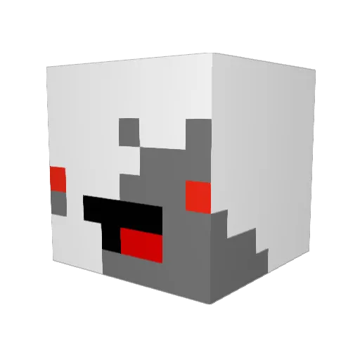 Noixin Minecraft avatar head, 3D render