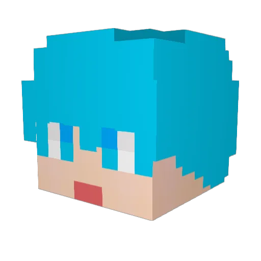 NokCha_ Minecraft avatar head, 3D render