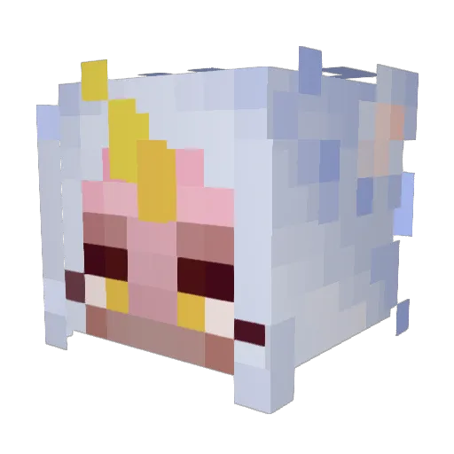 NokaNokaP Minecraft avatar head, 3D render