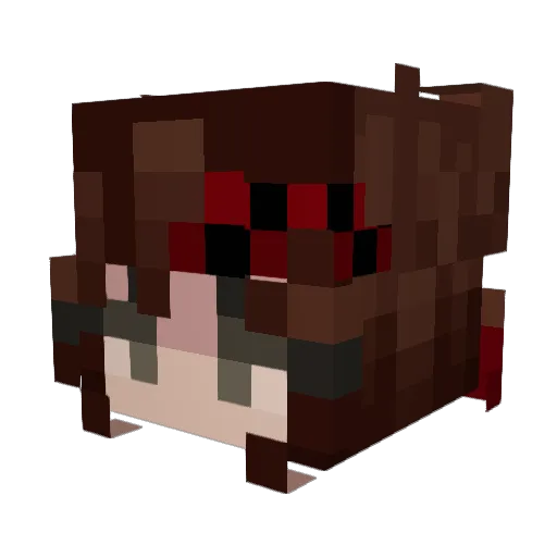 Nokko_ Minecraft avatar head, 3D render