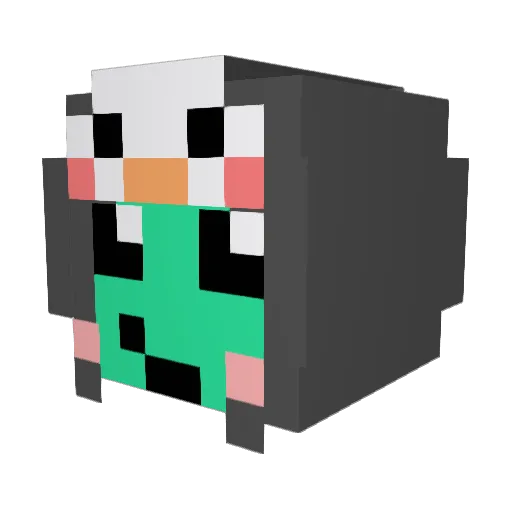 Nokmal2 Minecraft avatar head, 3D render