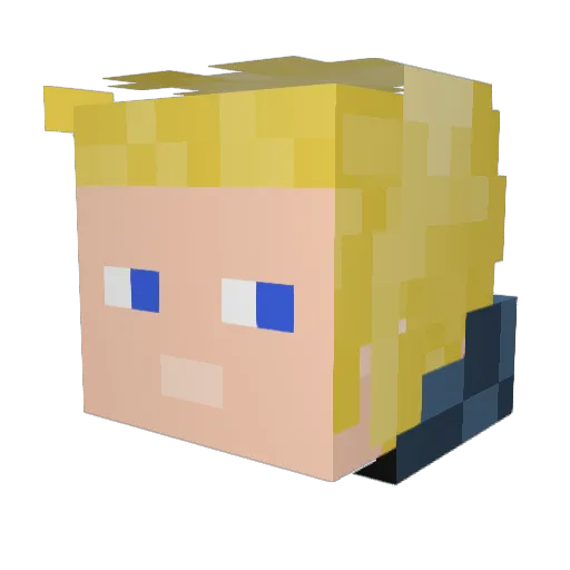Nokrat Minecraft avatar head, 3D render