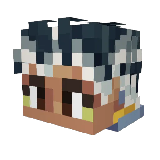 Noktis_fr Minecraft avatar head, 3D render