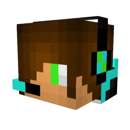 NolanClark Minecraft avatar head, 3D render