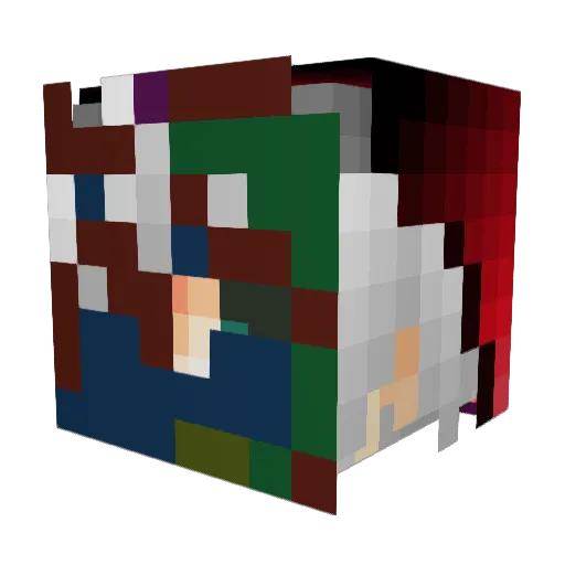 NolanLeRobot Minecraft avatar head, 3D render