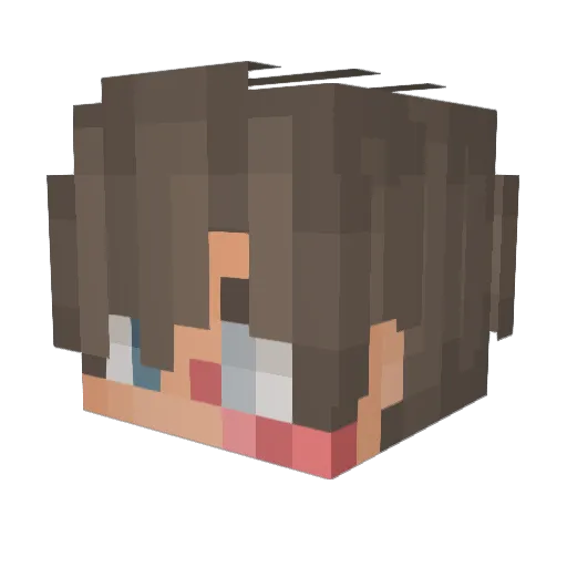 Nolaxliza Minecraft avatar head, 3D render