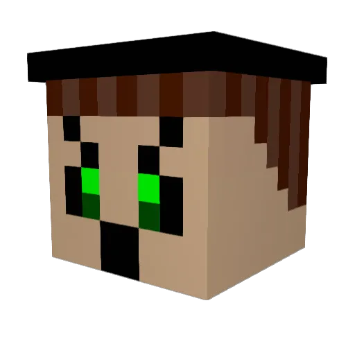 Nolgia Minecraft avatar head, 3D render