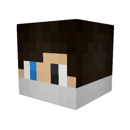 Nolland Minecraft avatar head, 3D render