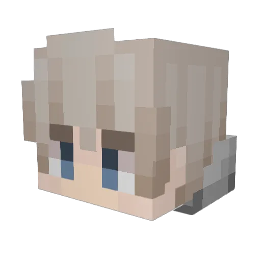 Nollqz Minecraft avatar head, 3D render