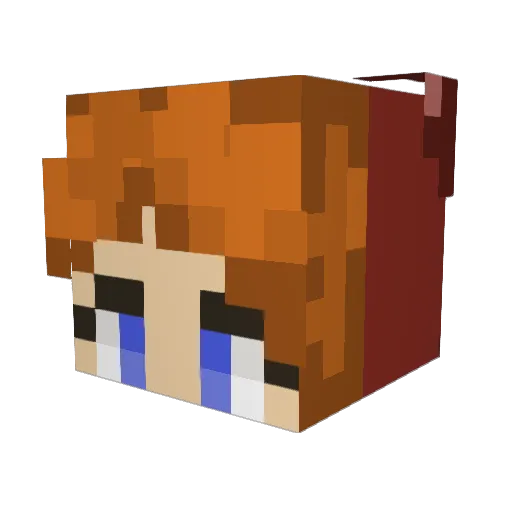 NomadHairline Minecraft avatar head, 3D render