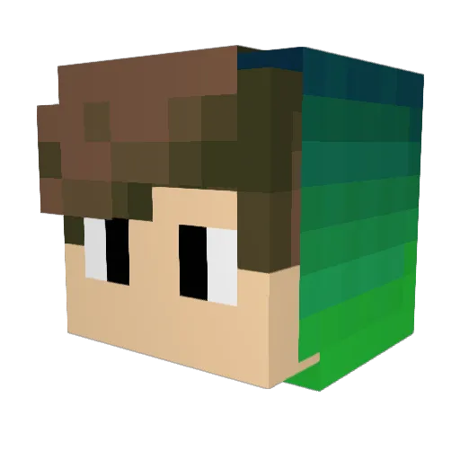 Nomfal Minecraft avatar head, 3D render