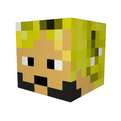 NonGeologic Minecraft avatar head, 3D render