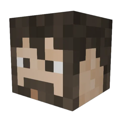 NonServ Minecraft avatar head, 3D render