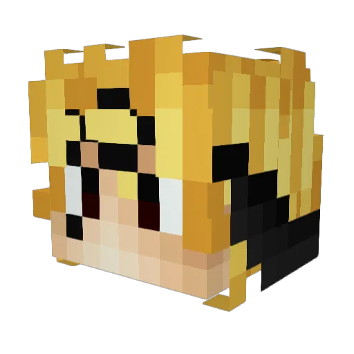 NonStopUbu Minecraft avatar head, 3D render