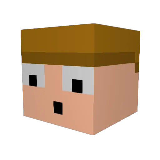 Non_Kai Minecraft avatar head, 3D render