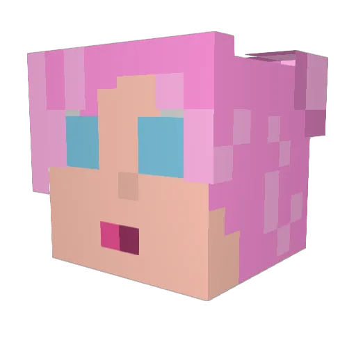 NonaRoe Minecraft avatar head, 3D render