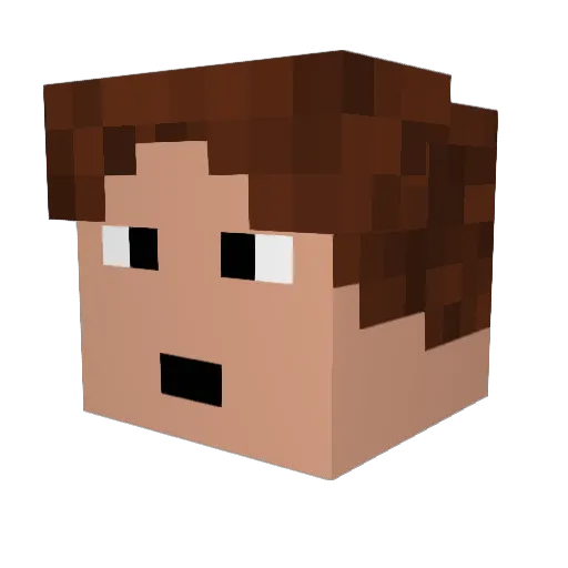 NoneUp Minecraft avatar head, 3D render