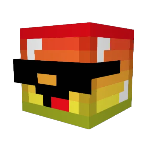 None_CG Minecraft avatar head, 3D render