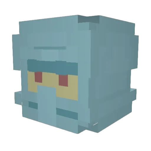 Nonefus Minecraft avatar head, 3D render