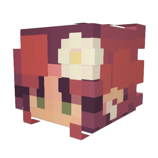 Nonenie Minecraft avatar head, 3D render