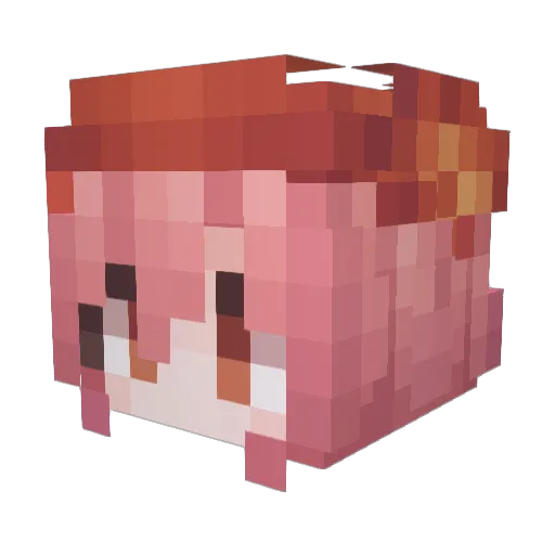 NongJie Minecraft avatar head, 3D render