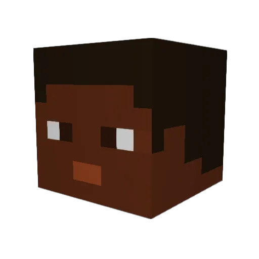 Nongjok Minecraft avatar head, 3D render