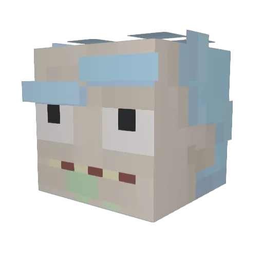 Nonglitched Minecraft avatar head, 3D render