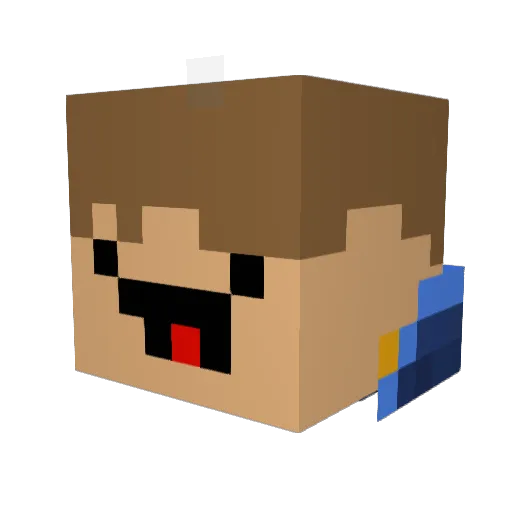 Noniander Minecraft avatar head, 3D render