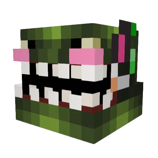 Nonium Minecraft avatar head, 3D render