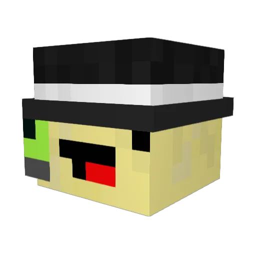Nonnel_X Minecraft avatar head, 3D render